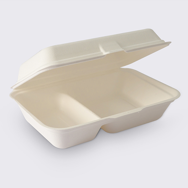 Eco-friendly 1000ml 2-comp Bagasse Clamshell QW-B-16 Wholesale - Qiaowang