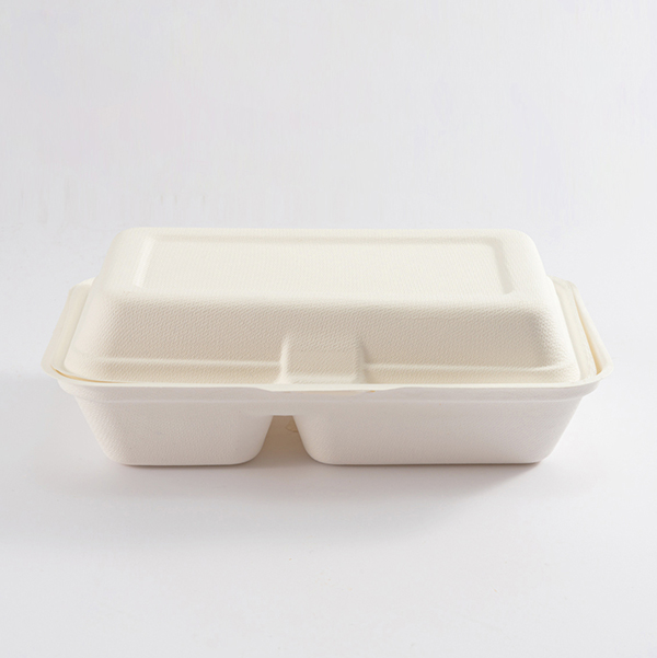 Eco-friendly 1000ml 2-comp Bagasse Clamshell QW-B-16 Wholesale - Qiaowang