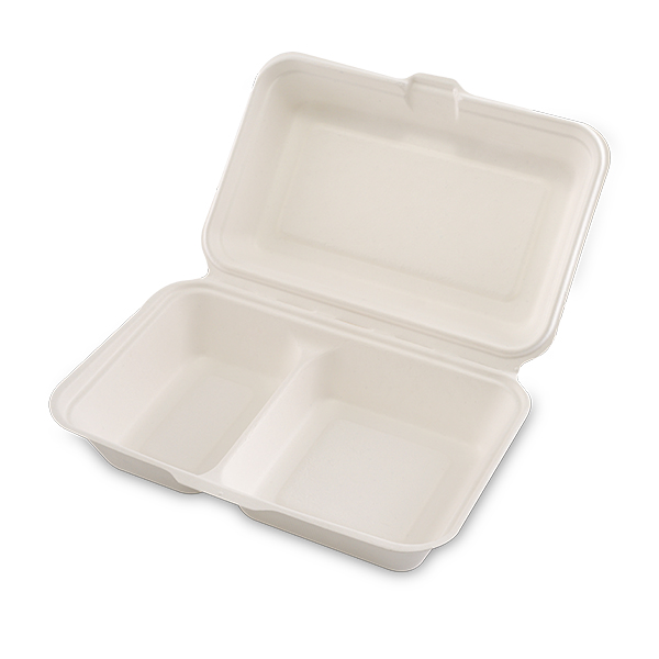 Eco-friendly 1000ml 2-comp Bagasse Clamshell QW-B-16 Wholesale - Qiaowang