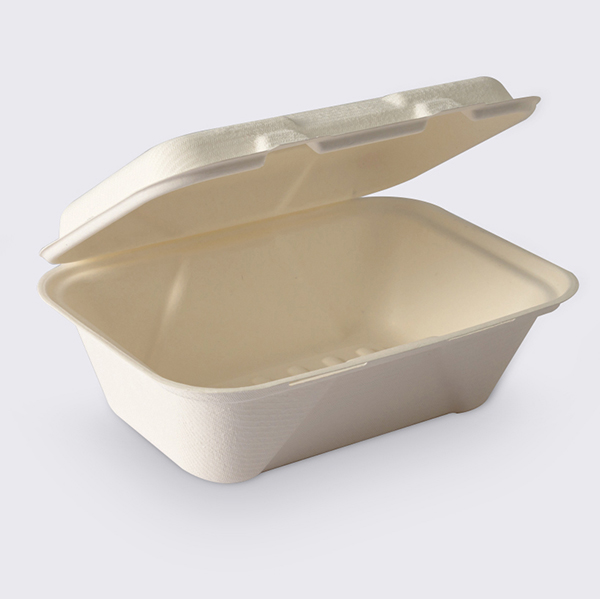 Eco-friendly 600ml Double Hinged Bagasse Clamshell QW-B-21 Wholesale ...