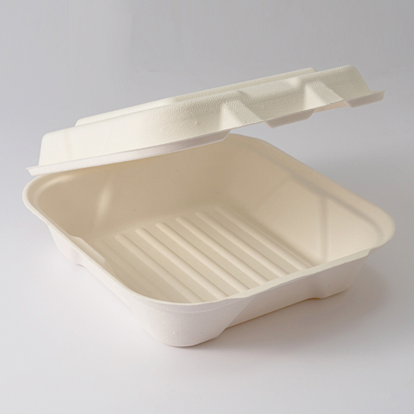 Eco-friendly 8” Bagasse Clamshell Bagasse Box QW-B-42 Wholesale - Qiaowang