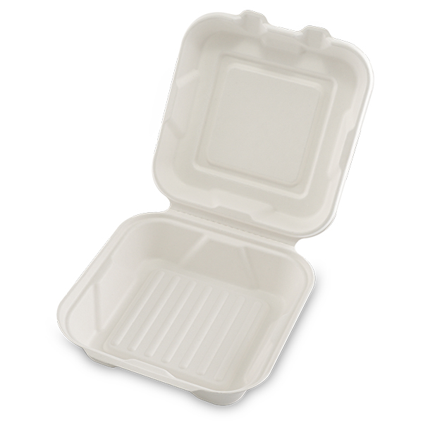 Eco-friendly 8” Bagasse Clamshell Bagasse Box QW-B-42 Wholesale - Qiaowang